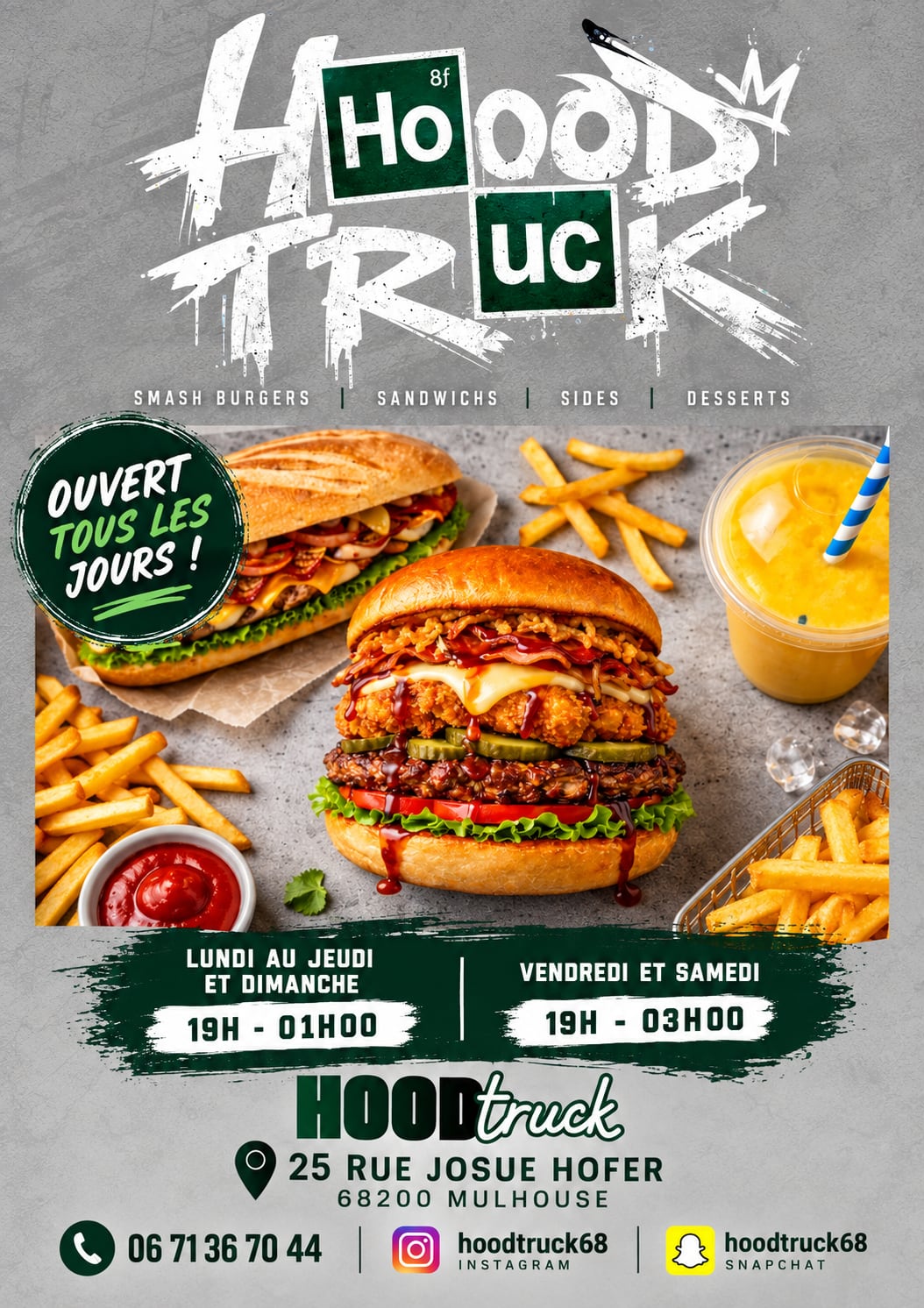 Affiche du Hood Truck : horaires, adresse et contacts